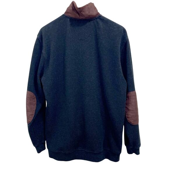 Vintage 90s Kinloch Anderson Knit Cardigan Sweater Faux Suede- Size Medium - Picture 5 of 10